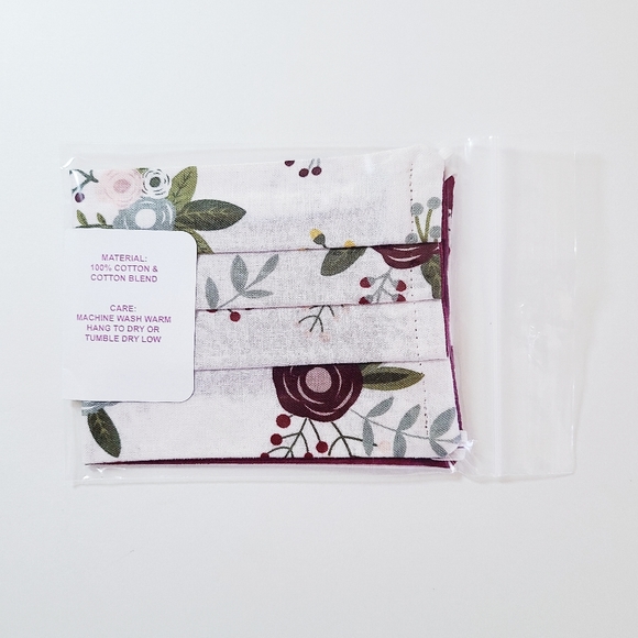 🚫SOLD🚫🌺Maroon Reversible Face Mask NWT - Picture 6 of 10